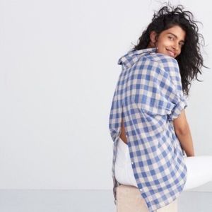 Madewell | Courier Button-Back Checkered Top